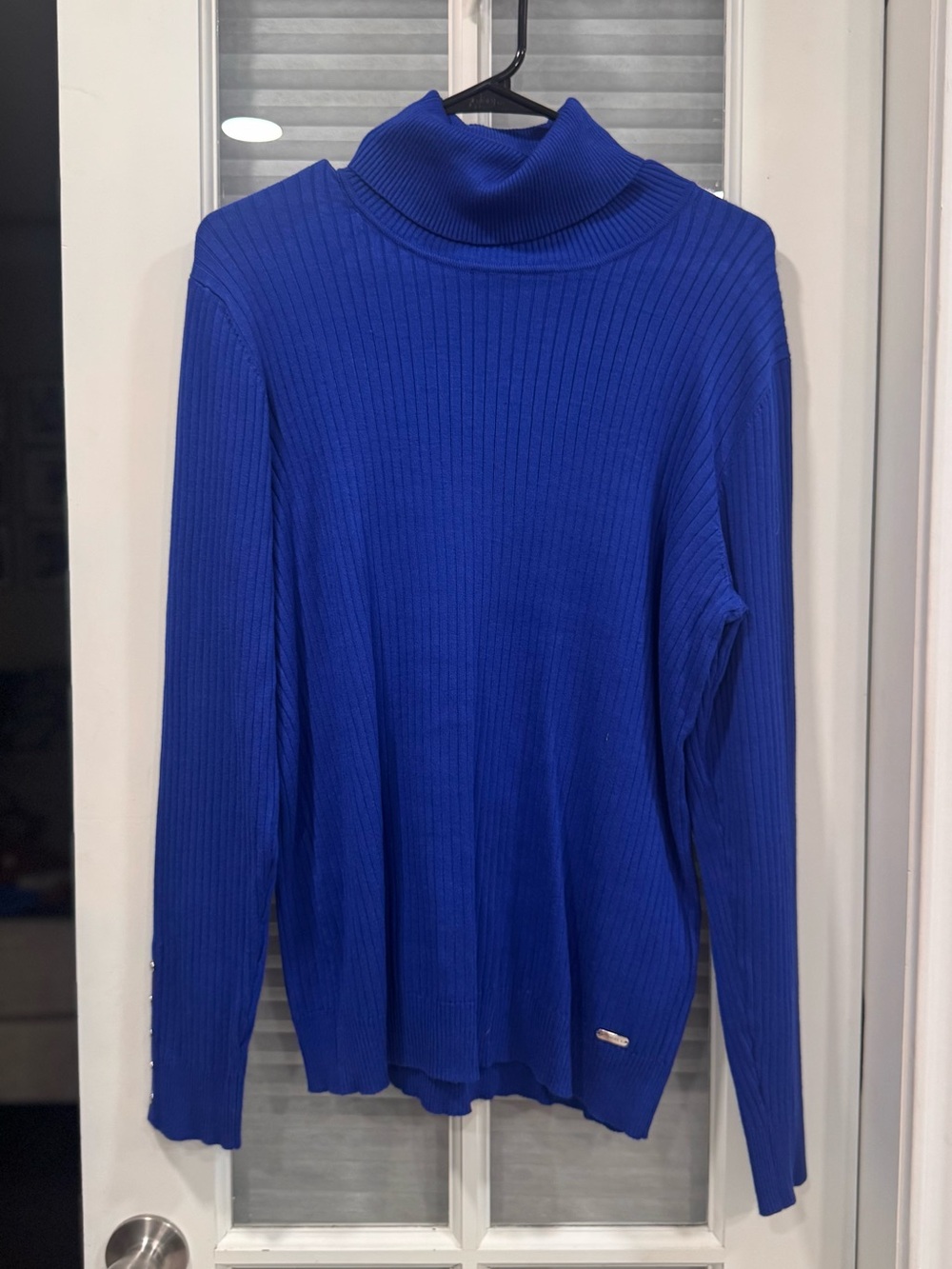Calvin Klein Royal Blue Ribbed Turtleneck Sweater